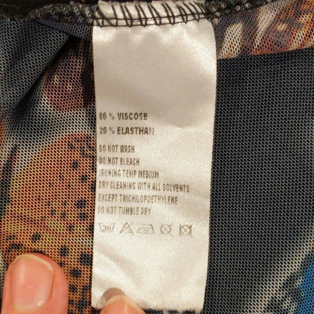 Vazzo Butterfly Shirt 90s Y2K Inspo Mesh Back Solid Front Rhinestone Butterfly M - Picture 6 of 8